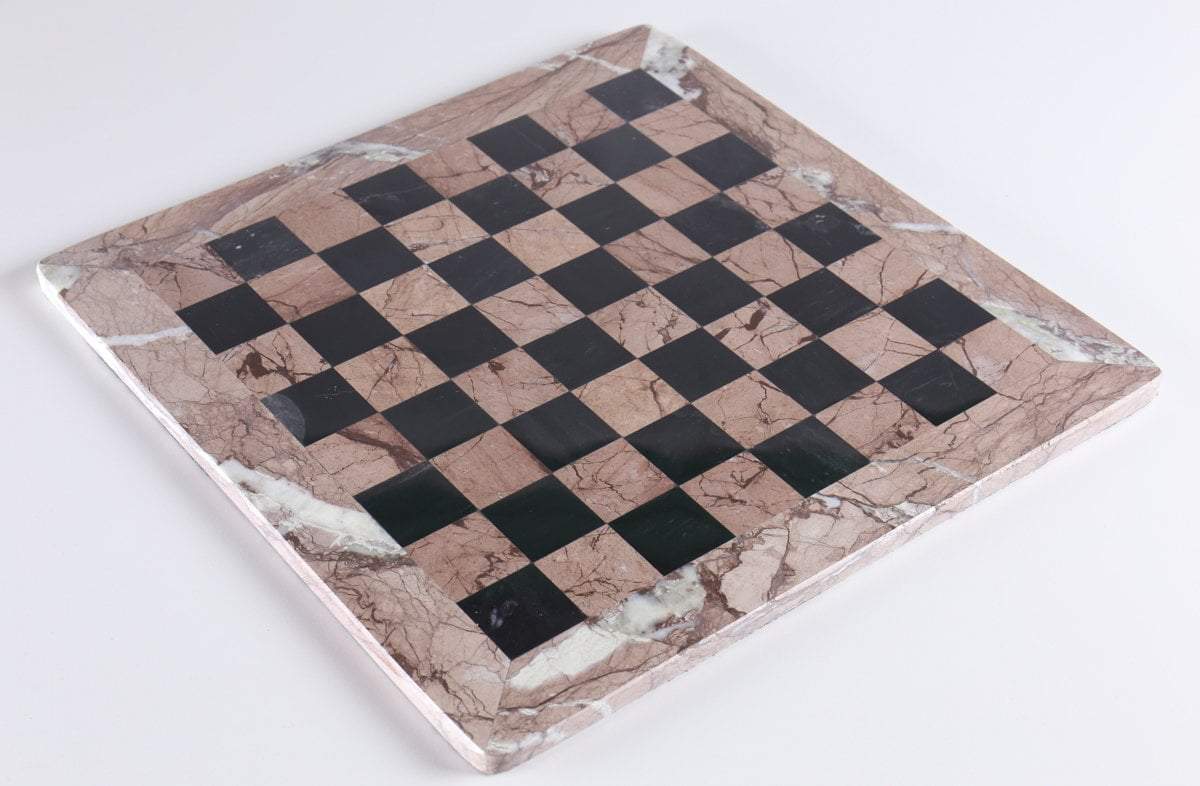 16" Marble Chess Board in Marina & Black Board