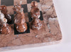 16" Marble Chess Set Euro Design in Marina & Black - Chess Set - Chess-House