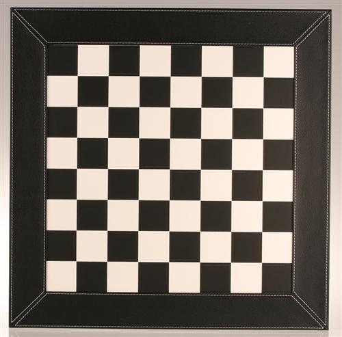 18" Black and White Leather Chess Board - Board - Chess-House