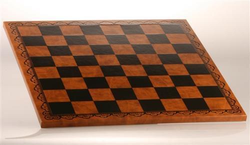 18" Tooled Leatherette Chessboard - Board - Chess-House