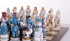 1863 Battle of Gettysburg Civil War Chess Set with Matching Board and Wood Storage Boxes - Chess Set - Chess-House