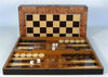 19" Burl Wood Design Decoupage Backgammon Set - Chess Set - Chess-House