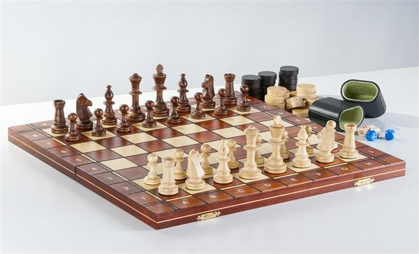 19" Chess, Checkers, and Backgammon - Chess Set - Chess-House