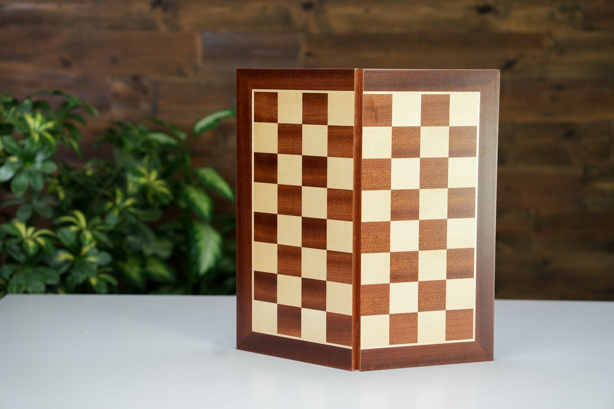 19" Folding Wooden Chess Board - Sycamore & Mahogany - Board - Chess-House