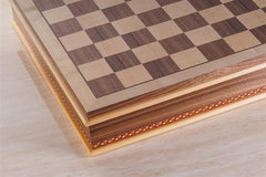 20" Wood Inlay Chessboard with Storage - Game - Chess-House
