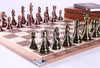 21.5" Walnut and Metallic Style Set with Storage - Chess Set - Chess-House