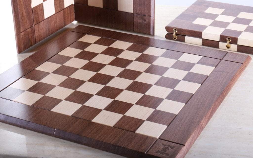 Folding Walnut and Maple Wooden Tournament Chess Board