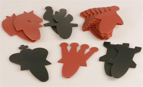 27" Vinyl Slot-in Style Demo Board Pieces, Red and Black - Piece - Chess-House