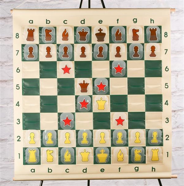 28" Roll-up Vinyl Demo Board With Pieces - Chess Set - Chess-House