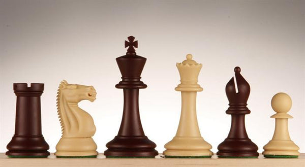 3 3/4" Emisario Player Chess Pieces - Burgundy and Tan - Piece - Chess-House