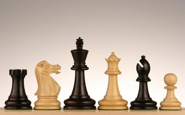 3 3/4" Executive Staunton Ebonized Wood Chess Pieces - Piece - Chess-House