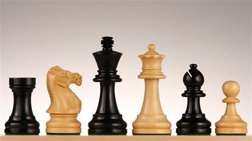 3 3/4" French Staunton Chess Pieces in Ebonized/Boxwood - Piece - Chess-House