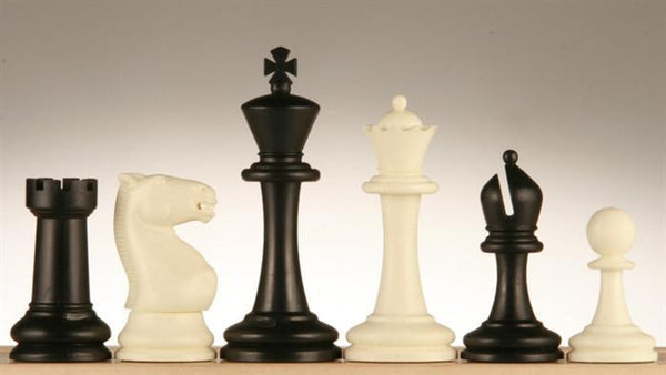 3 3/4" Plastic Staunton Chess Pieces - Black and Ivory - Piece - Chess-House