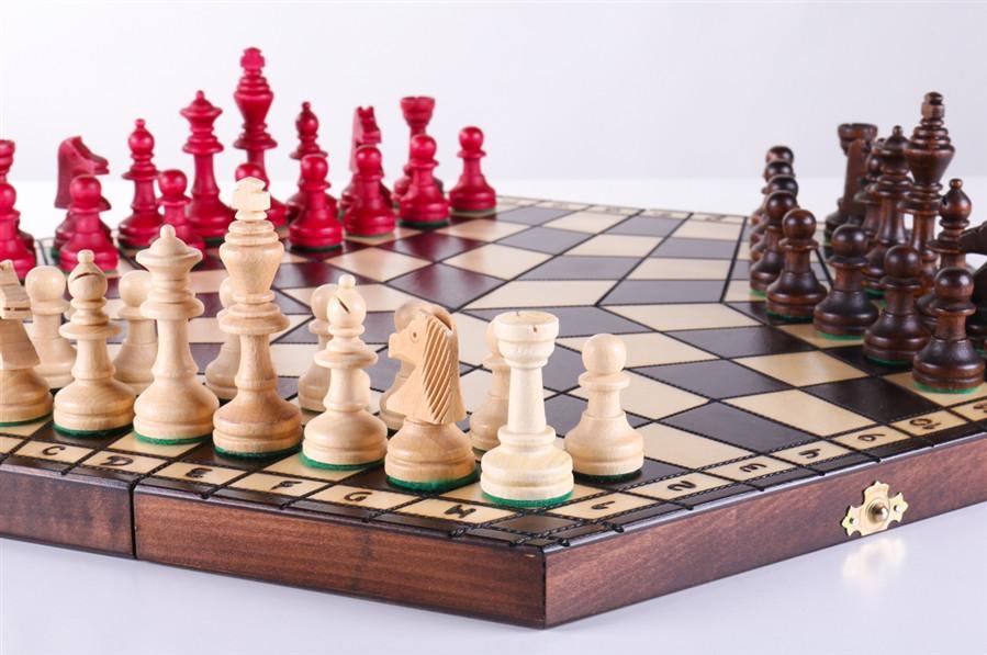 3 Player Large Wood Chess Set - Chess Set - Chess-House