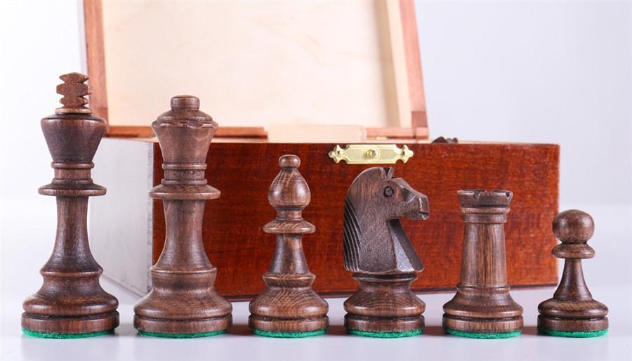 3" Standard Staunton Chess Pieces #4 in Dark Wood Box - Piece - Chess-House
