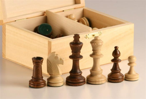 3" Standard Staunton Chess Pieces #4 in Light Wood Box - Piece - Chess-House