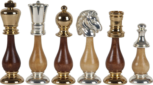 4" 24kt. Gold and Silver Plated Chessmen - Piece - Chess-House