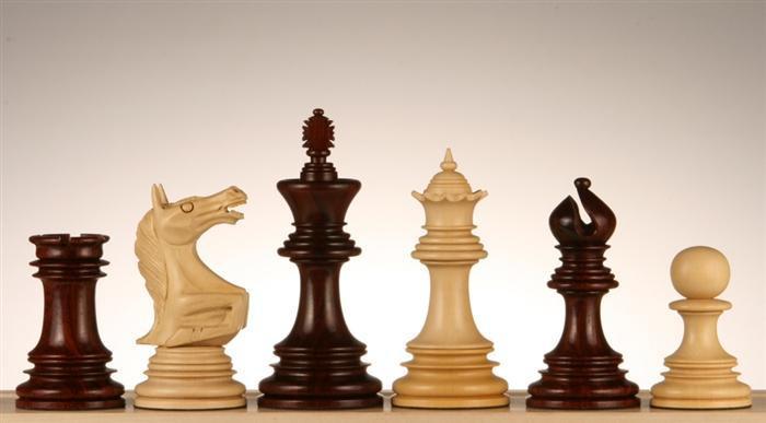 4.5" Roaring Knight Budrosewood Chess Pieces - Piece - Chess-House