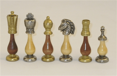 4" Metal and Wood Chessmen Piece
