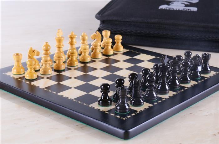 8" Magnetic Travel Chess Set in Black and Boxwood - Chess Set - Chess-House