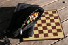 9" Milled Leather Travel Magnetic Chess Set with Wood Pieces - Piece - Chess-House
