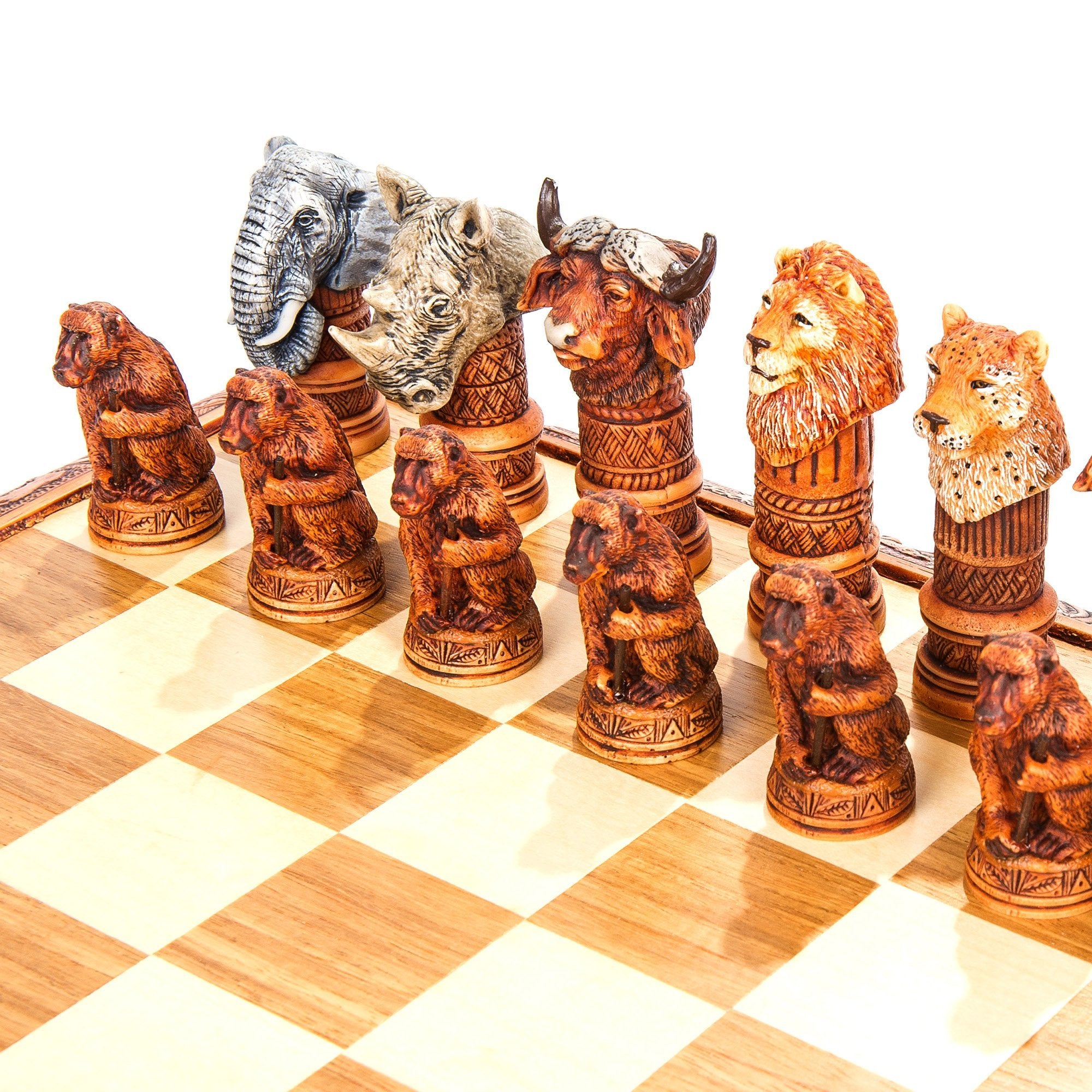 African Animal Chess Set - Big 5 Busts - Chess Set - Chess-House