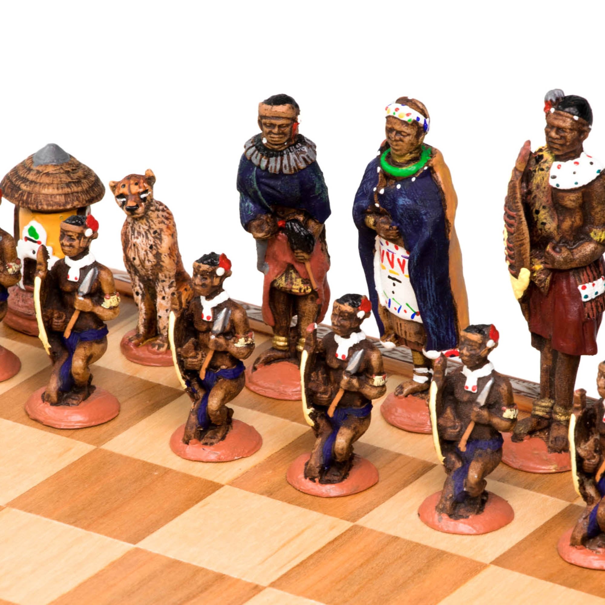 African Tribal Chess Set - Zulu / Ndebele (Small) - Chess Set - Chess-House