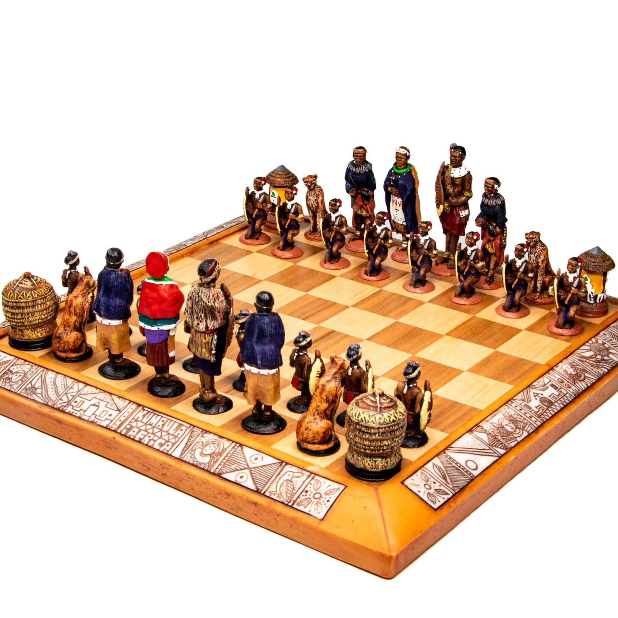 African Tribal Chess Set - Zulu / Ndebele (Small) - Chess Set - Chess-House