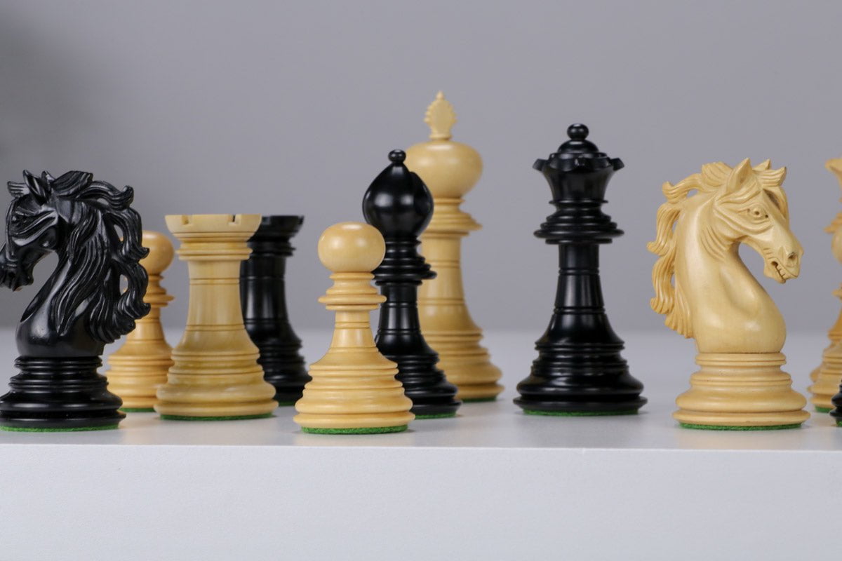 American Adios Designed True Ebony Chess Pieces - Piece - Chess-House