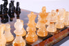 Black & Brown Alabaster Chess Set with Wood Frame - Chess Set - Chess-House