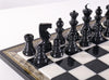 Black & White Alabaster Chess Set with Wood Frame - Chess Set - Chess-House