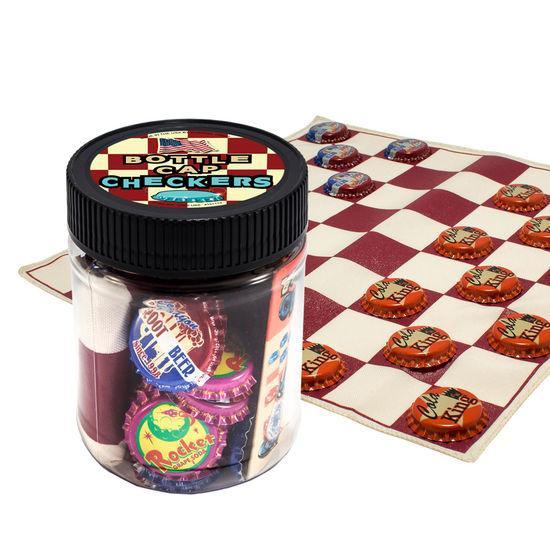 Bottle Cap Checkers Classic Jar Game