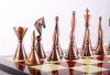 Brass Art Deco Men on Red Grain Decoupage Board - Chess Set - Chess-House