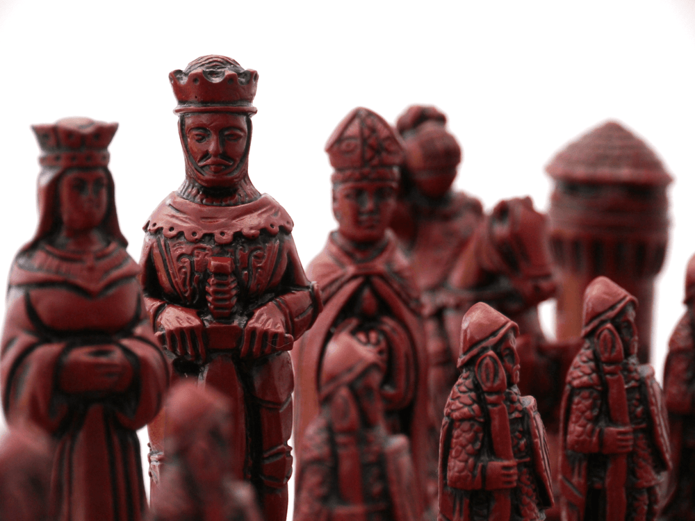 Camelot Chess Pieces by Berkeley - Cardinal Red