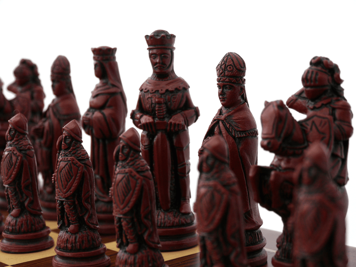 Camelot Chess Pieces by Berkeley - Cardinal Red