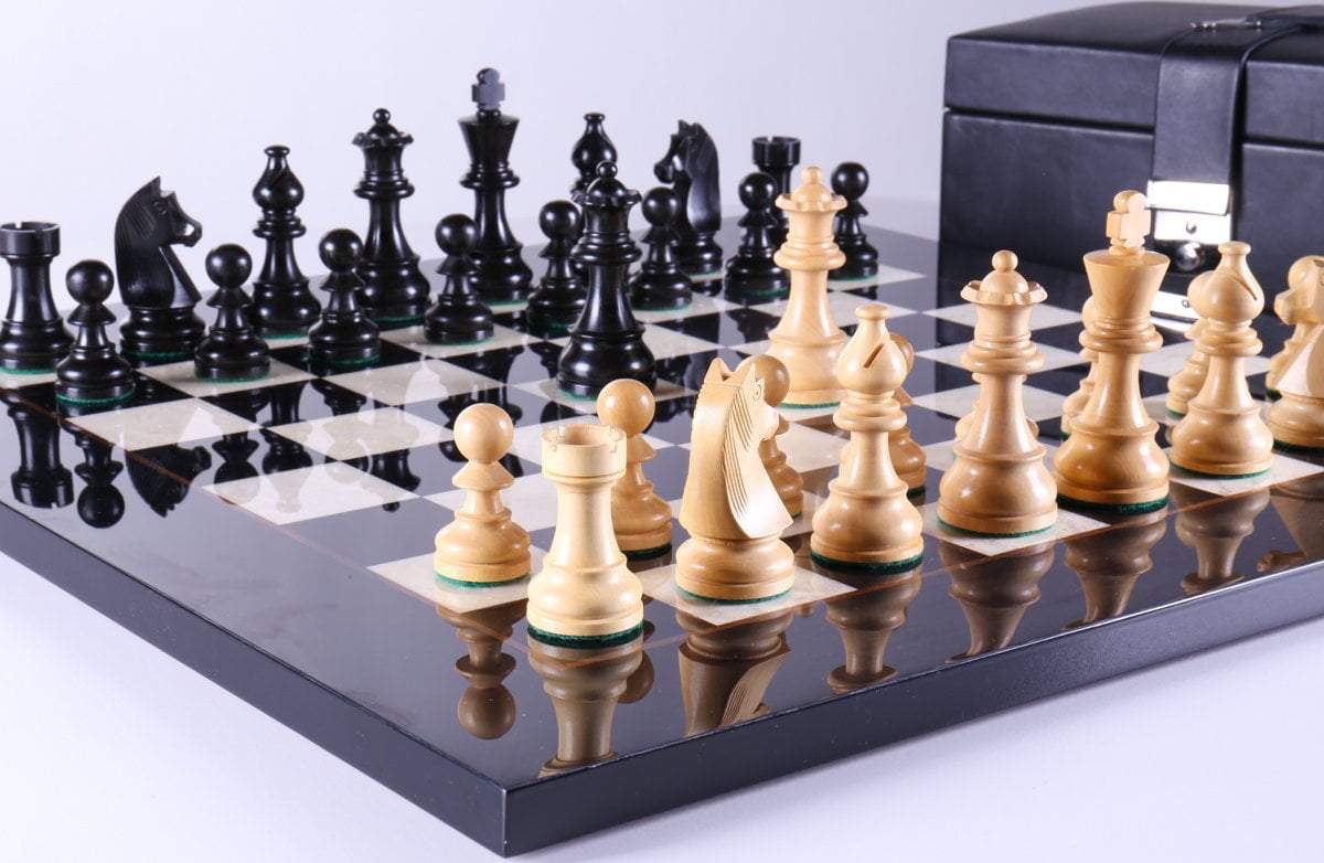 Championship Set on Bird's Eye Maple with Storage - Chess Set - Chess-House