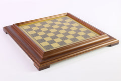 Chess Board with Brass Top and Wood Frame - Board - Chess-House