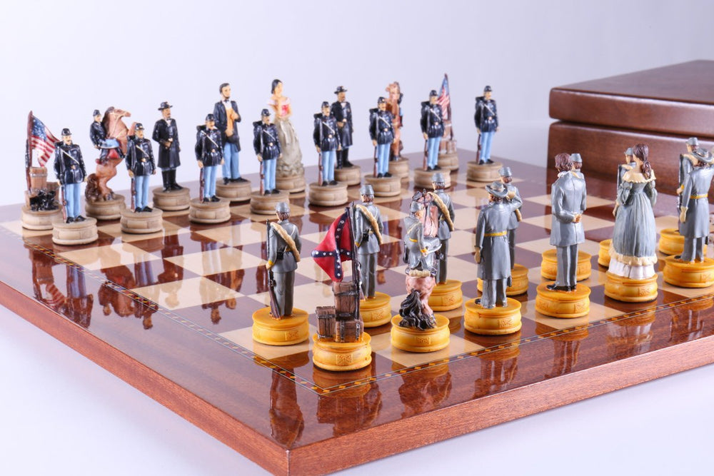 Civil War Chess Set with Storage