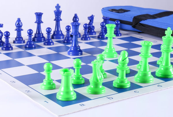 Club Chess Set Color Combo 2 - Green and Blue - Chess Set - Chess-House