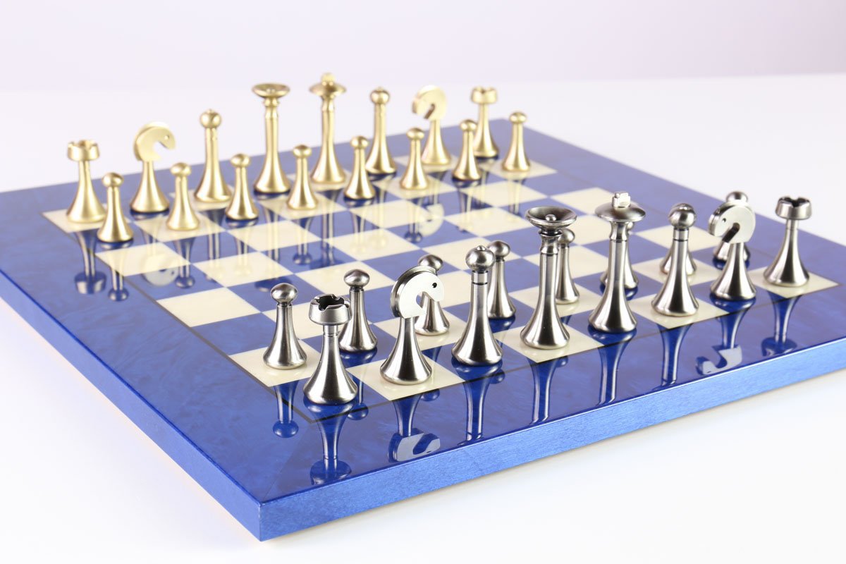 Contemporary Set with Glossy Erable Board - Chess Set - Chess-House