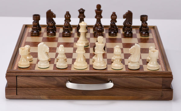 DEAL ITEM: 15" Wooden Chess and Checkers Set - Walnut - Open Box - Chess-House