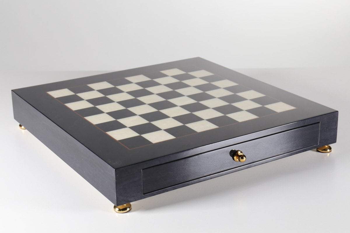 DEAL ITEM: Briarwood White and Black Chess Board with Drawer - Board - Chess-House