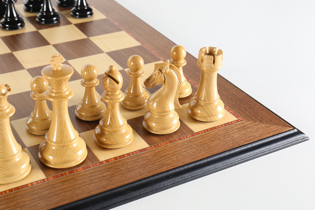Deluxe Large Gloss Woodgrain Chess Set - Chess Set - Chess-House