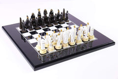 Egyptians versus Romans on Lacquered Board - Chess Set - Chess-House