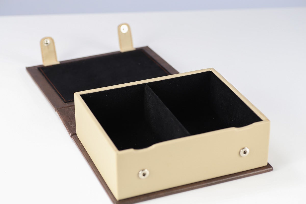 Fawn Leatherette Book Style Chess Box - Box - Chess-House