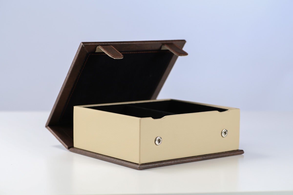 Fawn Leatherette Book Style Chess Box - Box - Chess-House