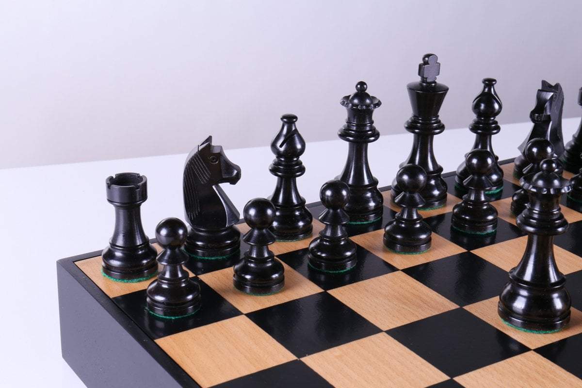 German Staunton Chessmen with Maple Storage Board - Chess Set - Chess-House