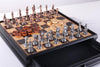 Golf Chess and Checker Set with Pewter Chessmen and Storage - Chess Set - Chess-House