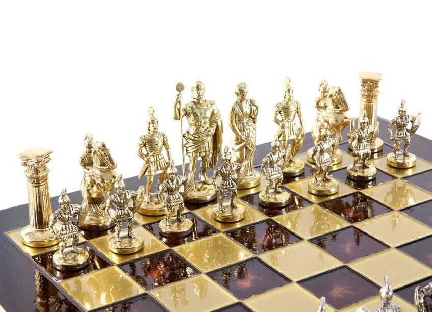 Greek and Roman Period Metal Chess Set - 17"