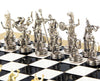 Greek Mythology Chess Set in Black and White - 14"